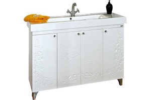 Тумба для комплекта Misty Вирджиния Бабочка 105 белая фактурная