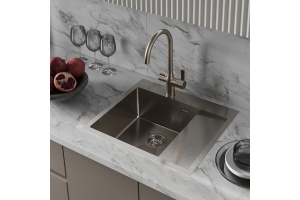 Мойка нержавеющая сталь, сатин, чаша слева - 3