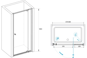 Душевая дверь RGW Passage PA-02 70х185 профиль хром стекло рифленое - 3