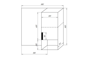 Зеркало-шкаф Azario Gris 88х80 дуб веллингтон (CS00080416) - 3