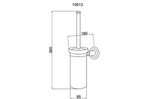 Ершик для унитаза настенный Boheme Murano хром с черным - 2