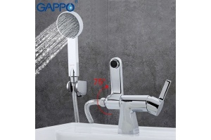 Смеситель для раковины с гигиеническим душем Gappo хром глянцевый - 3