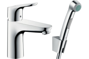 Смеситель Hansgrohe Focus 31927000 для раковины с гигиеническим душем, с донным клапаном Push-Open
