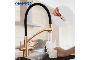 Смеситель для кухни Gappo бронза с черным