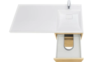Тумба с раковиной Aquaton Лондри 40 светлое дерево - 3
