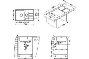 Мойка кухонная Alveus Intermezzo Granital 70 carbon - 2