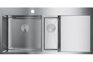 Мойка кухонная Omoikiri Akisame 100-2-IN-L нержавеющая сталь