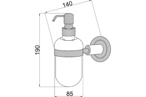Дозатор для жидкого мыла настенный Boheme Royal Cristal хром с черным - 2
