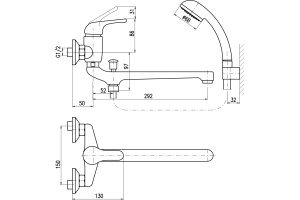 Смеситель для ванны Rav Slezak Sazava хром (SA056.5/1) - 2