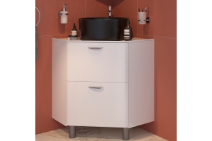 Тумба с раковиной STWORKI Лунд 60 белая, BOCCHI Vessel 1174-004-0125 черная матовая