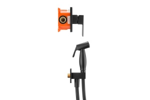 Swedbe Platta Гигиенический душ со встроенным смесителем с монтажным боксом, цвет: черный 5549B