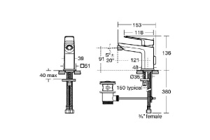 Смеситель для биде Ideal STANDARD Tonic II  хром (A6336AA) - 3