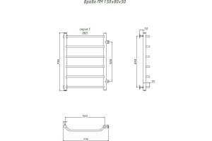 Полотенцесушитель водяной Тругор ЛЦ Браво ПМ 1 50x80x50 - 2