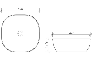 Раковина накладная Esbano Enola 42.5 белый (ESRNENOL) - 3