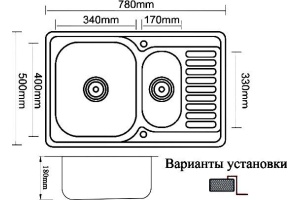 Мойка кухонная Zorg Inox Pvd SZR-78-2-50 bronze - 2