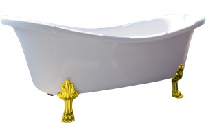 Ванна из искусственного камня Фэма Габриэлла 2 белая, ножки золото