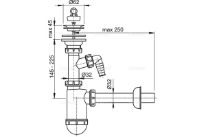 Сифон для раковины AlcaPlast  (A410P) - 2