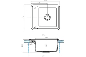 Мойка кухонная AQUATON Беллис 57 терракотовая - 3