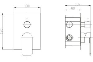 Смеситель BelBagno Nova для ванны с душем NOV SDM IN - 2