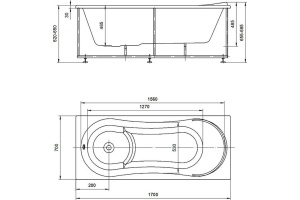 Акриловая ванна Акватек Афродита 170 см - 2
