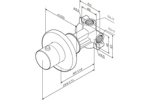 Переключатель потоков AM.PM F0800100 С ВНУТРЕННЕЙ ЧАСТЬЮ, на три потребителя - 2