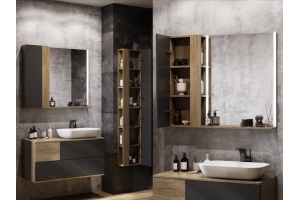 Шкаф подвесной Aquaton Терра 35 светлое дерево-серый - 2