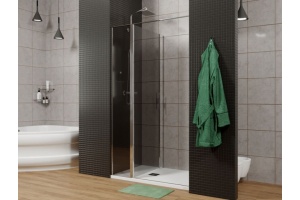 3.31004.00G PRIORITY, Дверь в нишу 1000мм стекло Тонир., серое, хром (280663)