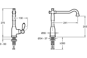 Смеситель Jacob Delafon Louise E24367-CP для кухни - 2