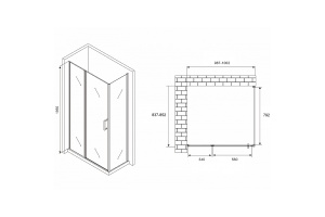 Душевой уголок Abber Sonnenstrand 100х85 черный стекло прозрачное - 2