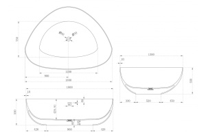 Ванна из искусственного камня Abber Stein 180х130 белый матовый - 3