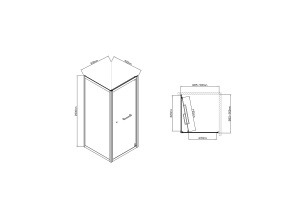 Душевой уголок Vincea Stile 90х90 левый черный стекло прозрачное - 2