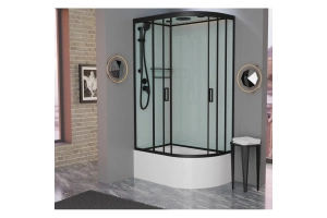 Душевая кабина Frank 120х80 черная левая стекло матовое - 2