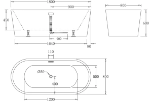 Акриловая ванна BelBagno 180х80 белый (BB71-1800-BIANCO) - 3