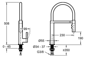 Смеситель Jacob Delafon Raphael E23311-CP для кухонной мойки - 2