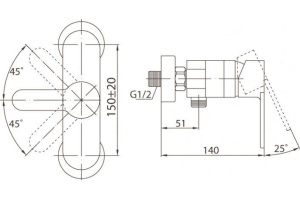 Смеситель BelBagno Tanaro TAN ESDM CRM для душа - 2