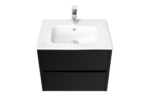 Тумба с раковиной Aquaton Римини 60 черный глянец - 2