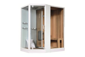 Душевая кабина Orans Diamond 180х130 белая стекло прозрачное с баней