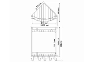 Полка Wasserkraft K-1222 2-ярусная, с крючками - 3