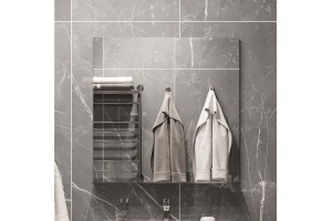 Зеркало DIWO Смоленск 80 с полкой, черное, в стиле лофт, квадратное