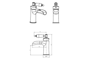 Смеситель для раковины Boheme Vogue бронза - 2