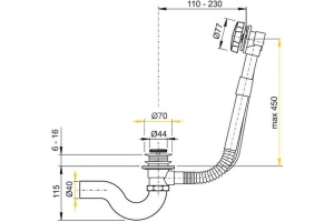Слив перелив Timo 8003/03 черный - 2