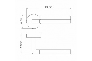 Держатель туалетной бумаги WasserKRAFT Asphe розовое золото - 3