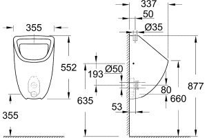Писсуар Grohe Bau Ceramic 39439000 - 2