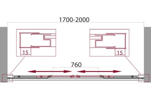 Душевая дверь в нишу BelBagno Unique BF-2-170/200-P-Cr стекло punto - 3