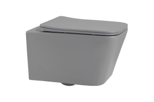 Подвесной унитаз Abber Rechteck серый матовый с сиденьем микролифт