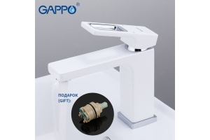 Смеситель для раковины Gappo белый - 2