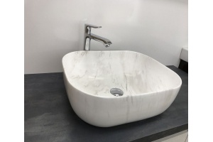 Раковина накладная CeramaLux MNC 50 см под камень/белый, серый (K397D9) - 2