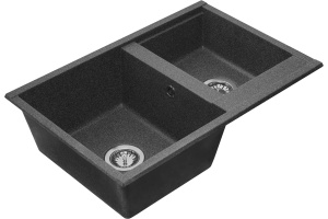 Мойка кухонная AQUATON Делия 78 DBL графит - 2