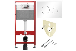 Инсталляция для унитаза TECE loop K440920 кнопка белая глянцевая