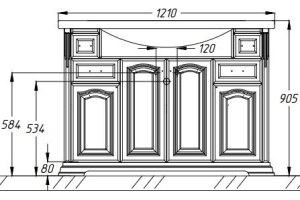 Тумба для комплекта Opadiris Риспекто 120 слоновая кость - 3